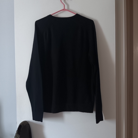 TED BAKER 100% Cashmere Black V Neck Loose Sweater XL - Picture 3 of 4